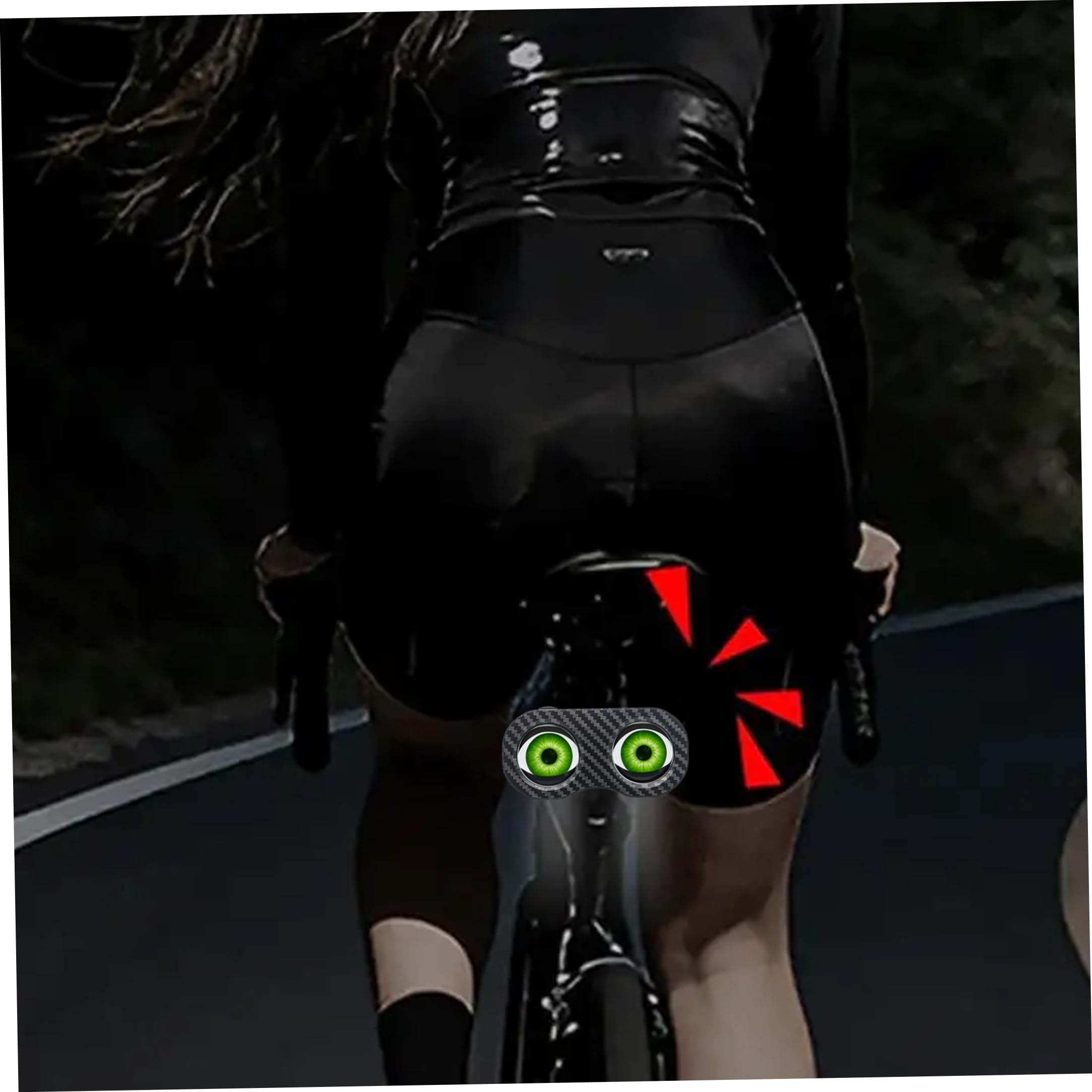 Luces traseras para Bicicleta, luz Trasera para Bicicleta Led Dynamic Demon Eyes, 85 Modos con Control de aplicación, luz Trasera para Recargable por USB, Verde.