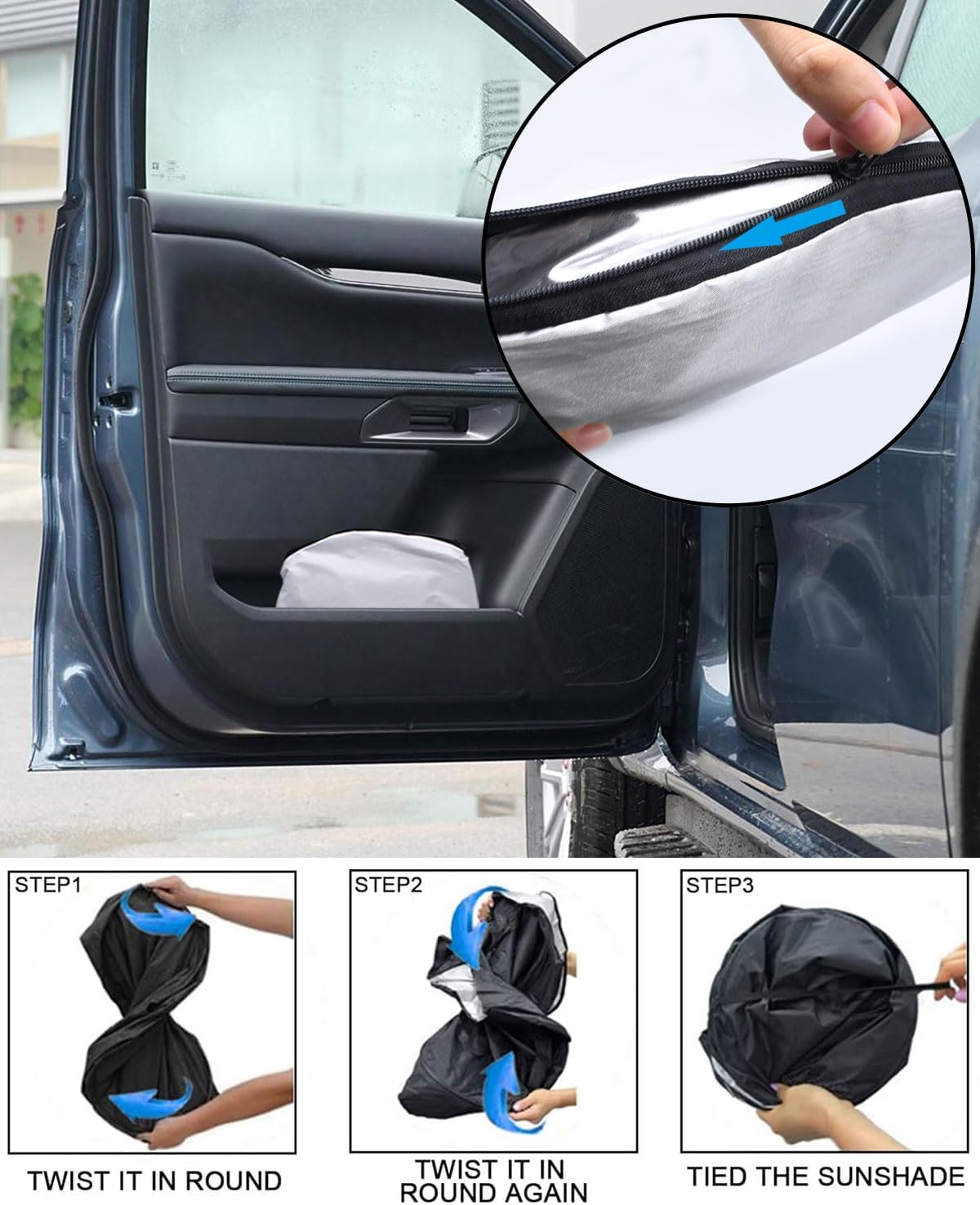 2026 Upgrade Front Windshield Sun Shade Foldable for Ford Ranger Sun Shade Foldable Car Shade Automotive Windshield Sunshades fit for Ford Ranger 2019-2023 2024 2025 2026 |Keep Car Interior Cooler|