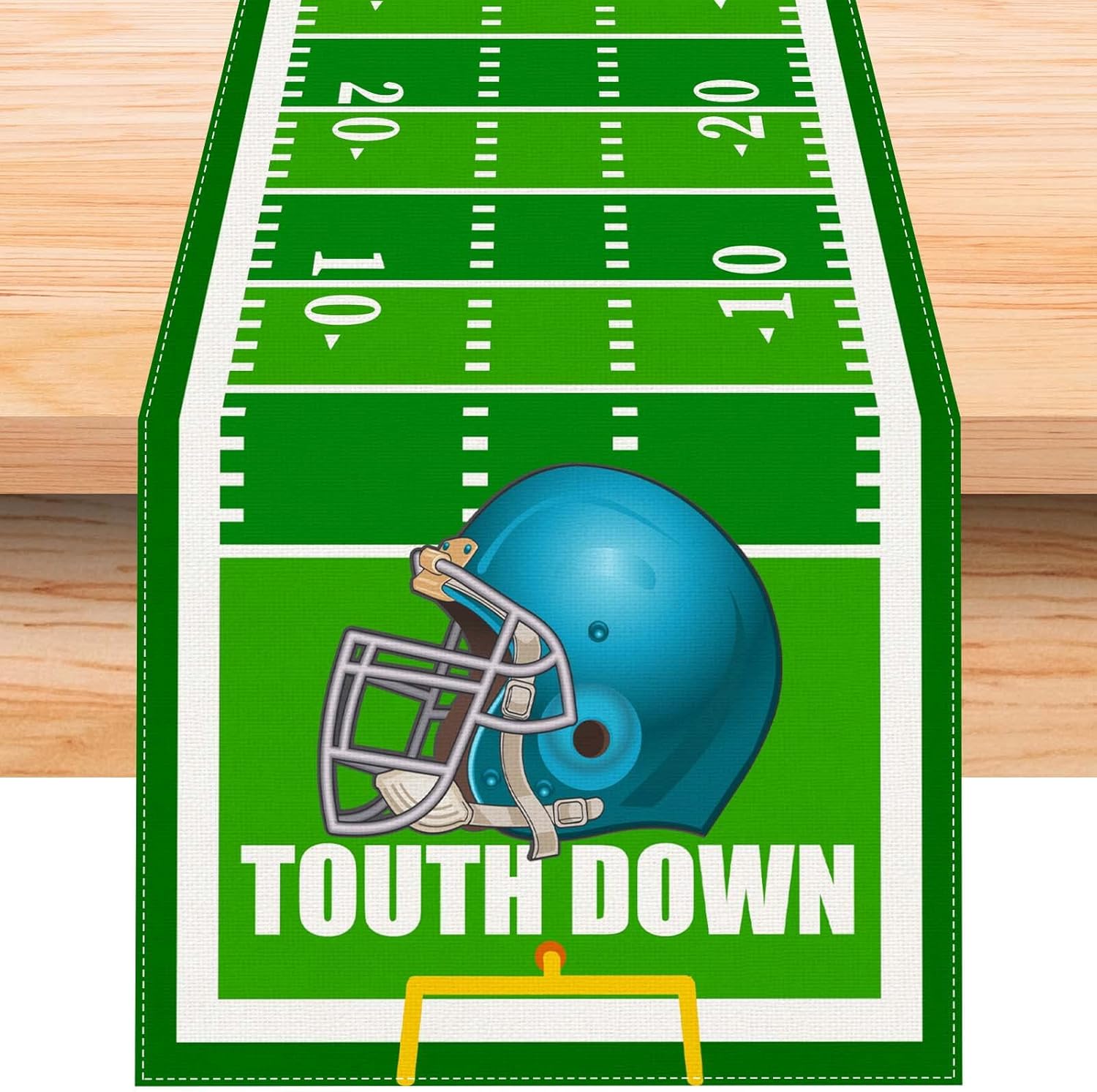 Linen American Football Table Runner 72 Inches Long Grass