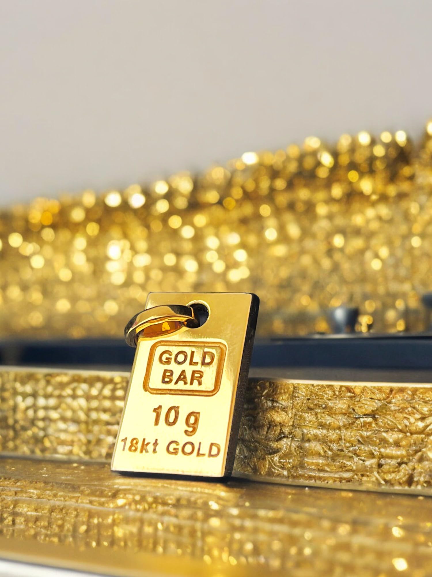sayes.com Lingotto Pendente Gioiello in oro 18 karati personalizzabile - da 5 o 10 grammi in oro bianco, giallo o rosa