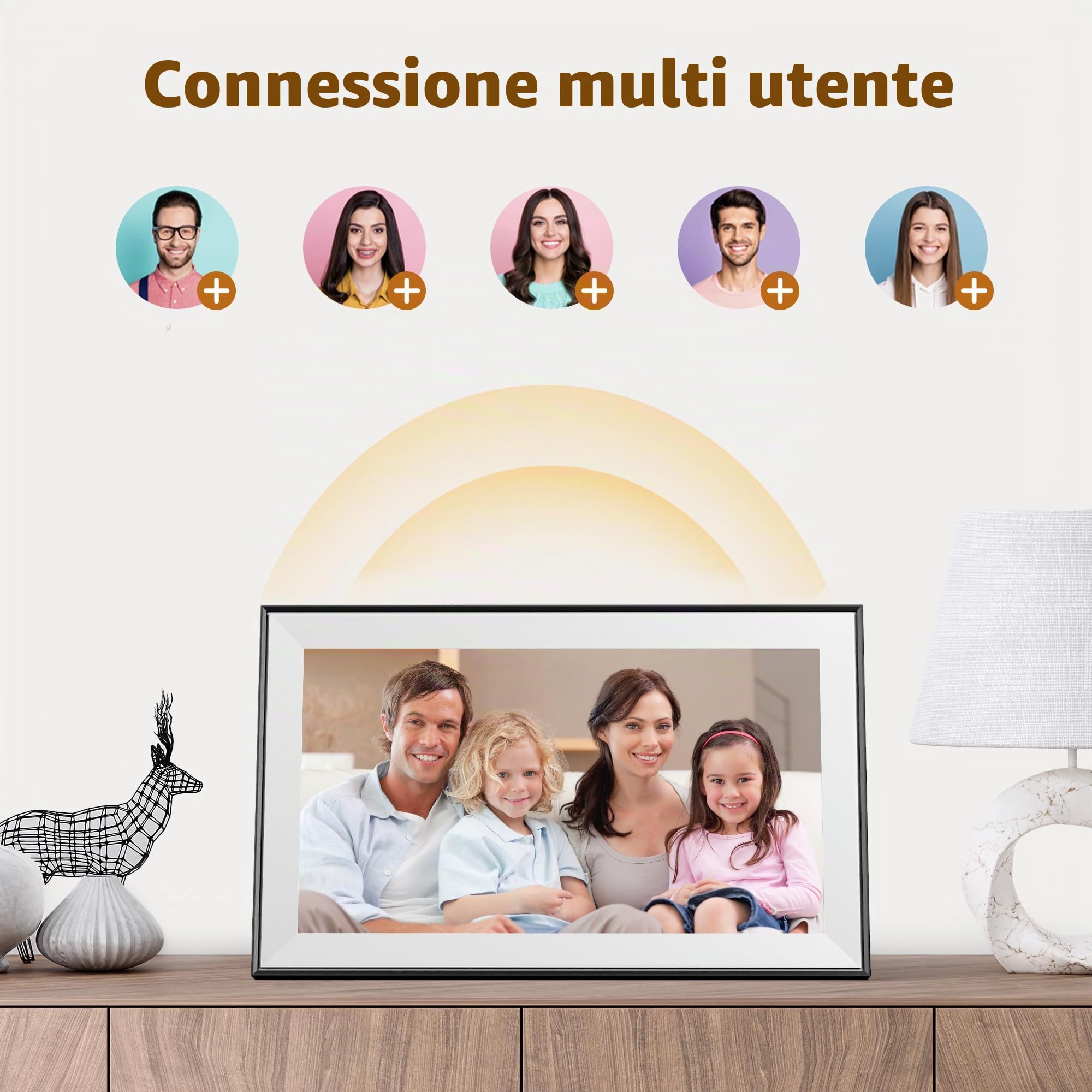 Dragon Touch Cornice Digitale Foto 15,6" WiFi Touch Screen IPS Full HD 1920×1080, Portafoto Digitale Con 32GB, Rotazione Automatica E Condivisione Foto Video