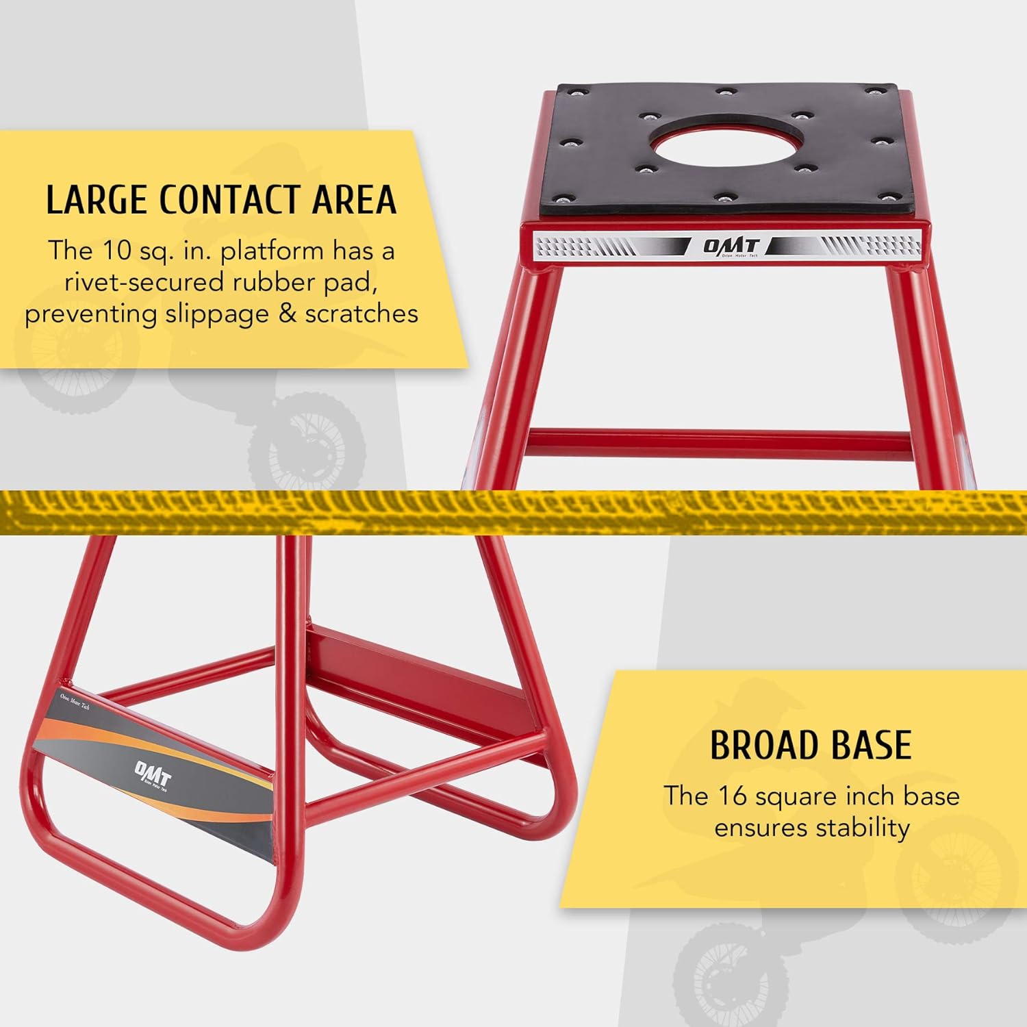 Orion Motor Tech Dirt Bike Stand, Integrally Molded Dirt Bike Repair Stand, 960lb Large Capacity Motorcycle Stand, 16.5" Motocross Stand for Dirt Bike Maintenance, No Assembly Required : Automotive