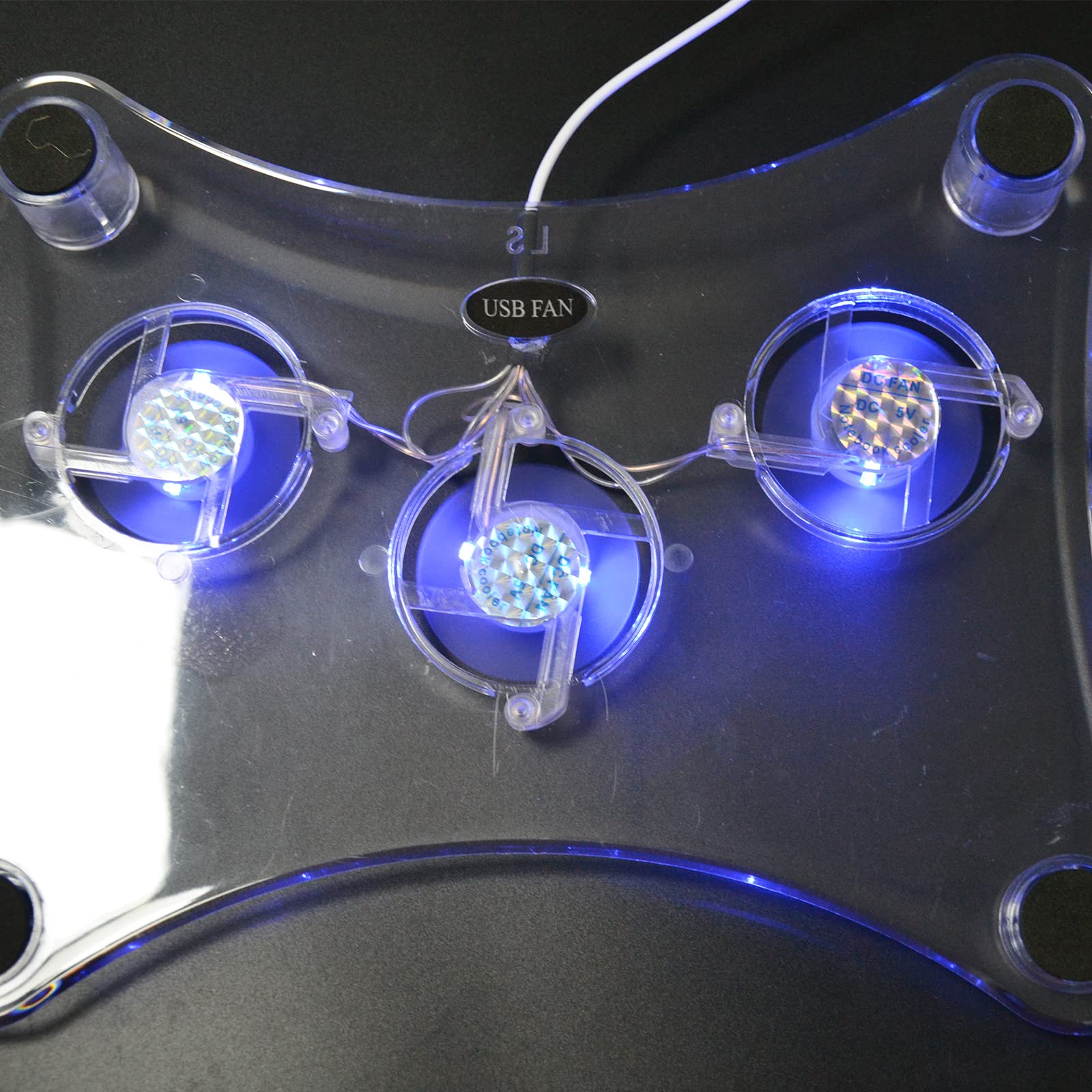 Ventilador USB para laptop con 3 ventiladores y luces LED azules para laptop PS3 / PS4 / PS Slim H-UF01 6