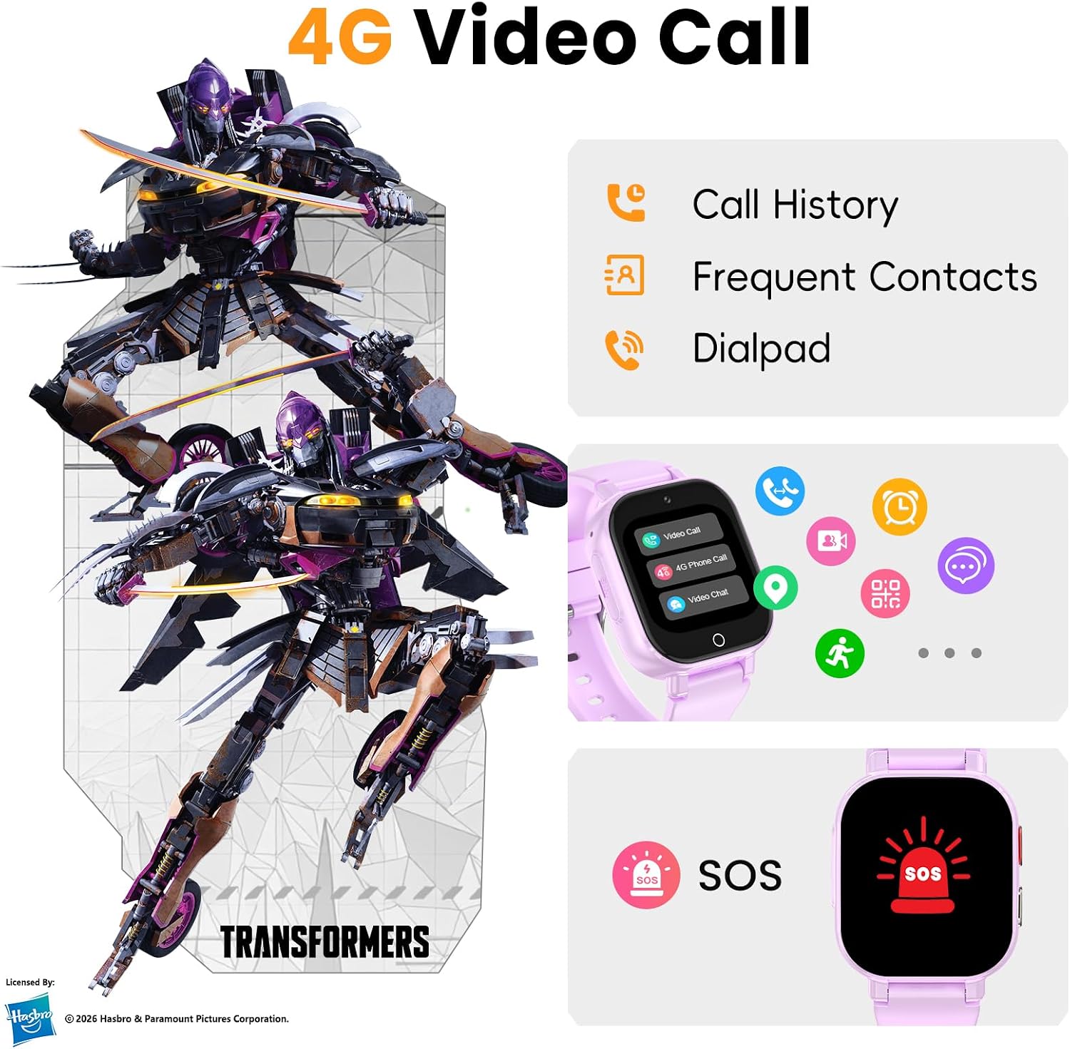 4G Kid Phone Watch with SIM Card, Kids Smart Watch for Boys Girls image 4