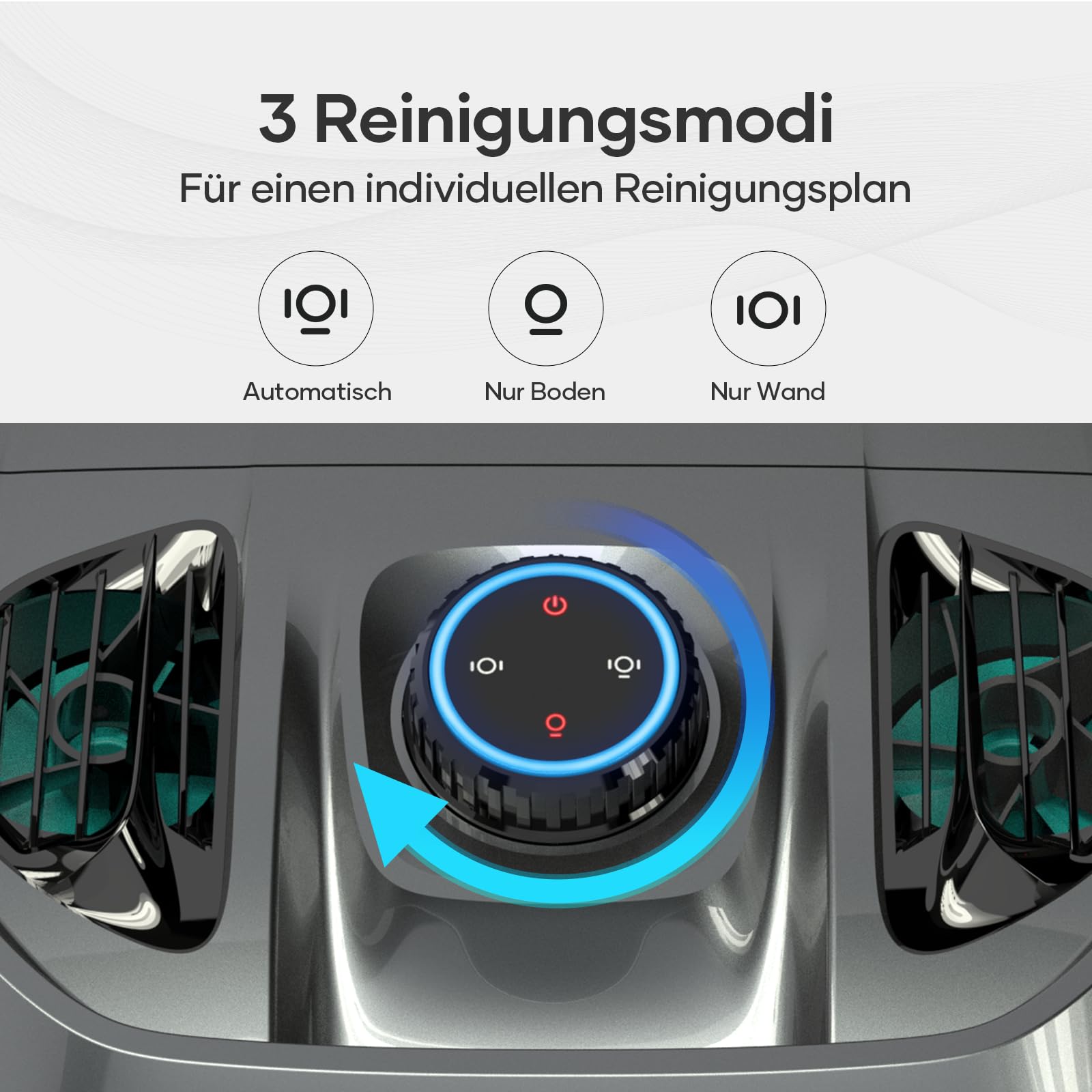 AIPER ZT6002 Poolroboter, Quad-Motorensystem, WavePath Navigationstechnologie, 3 Reinigungsmodi, Poolsauger Akku Kabellos, Poolroboter Boden und Wand Ideal für Pool bis zu 150㎡ (Generalüberholt)