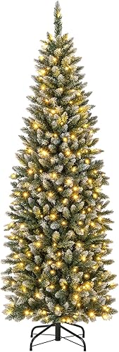 Miniatura 94 de Goplus - Árbol de Navidad artificial cónico de 6 pies, 340 puntas de rama, agujas de cloruro de polivinilo premium, delgado con soporte de metal