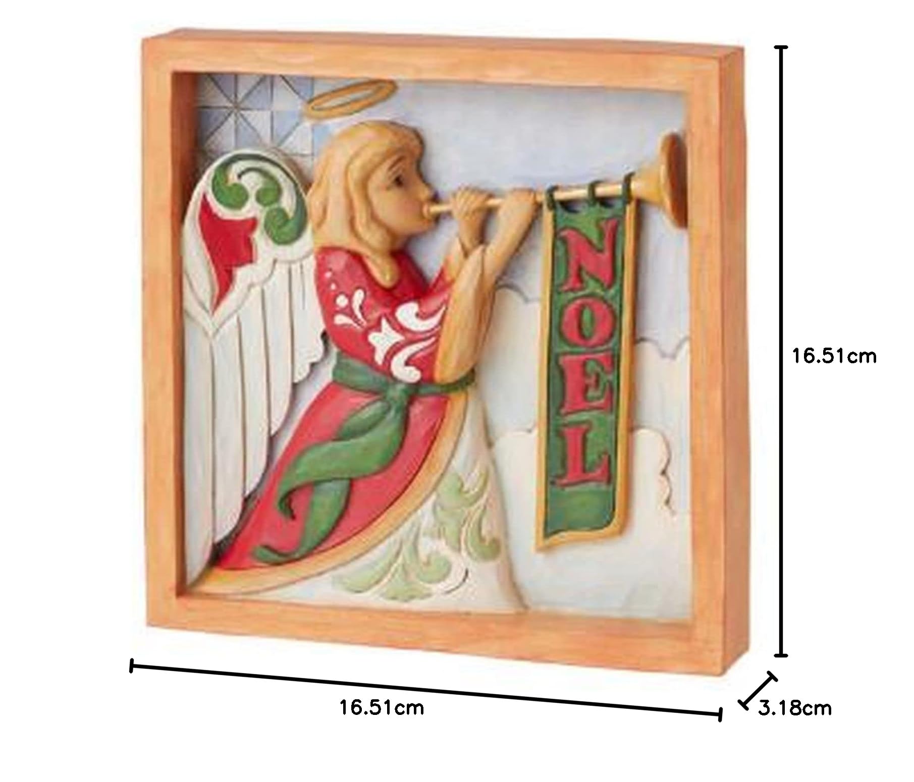 Enesco Jim Shore Heartwood Creek Angel mit Trompeten-Schild