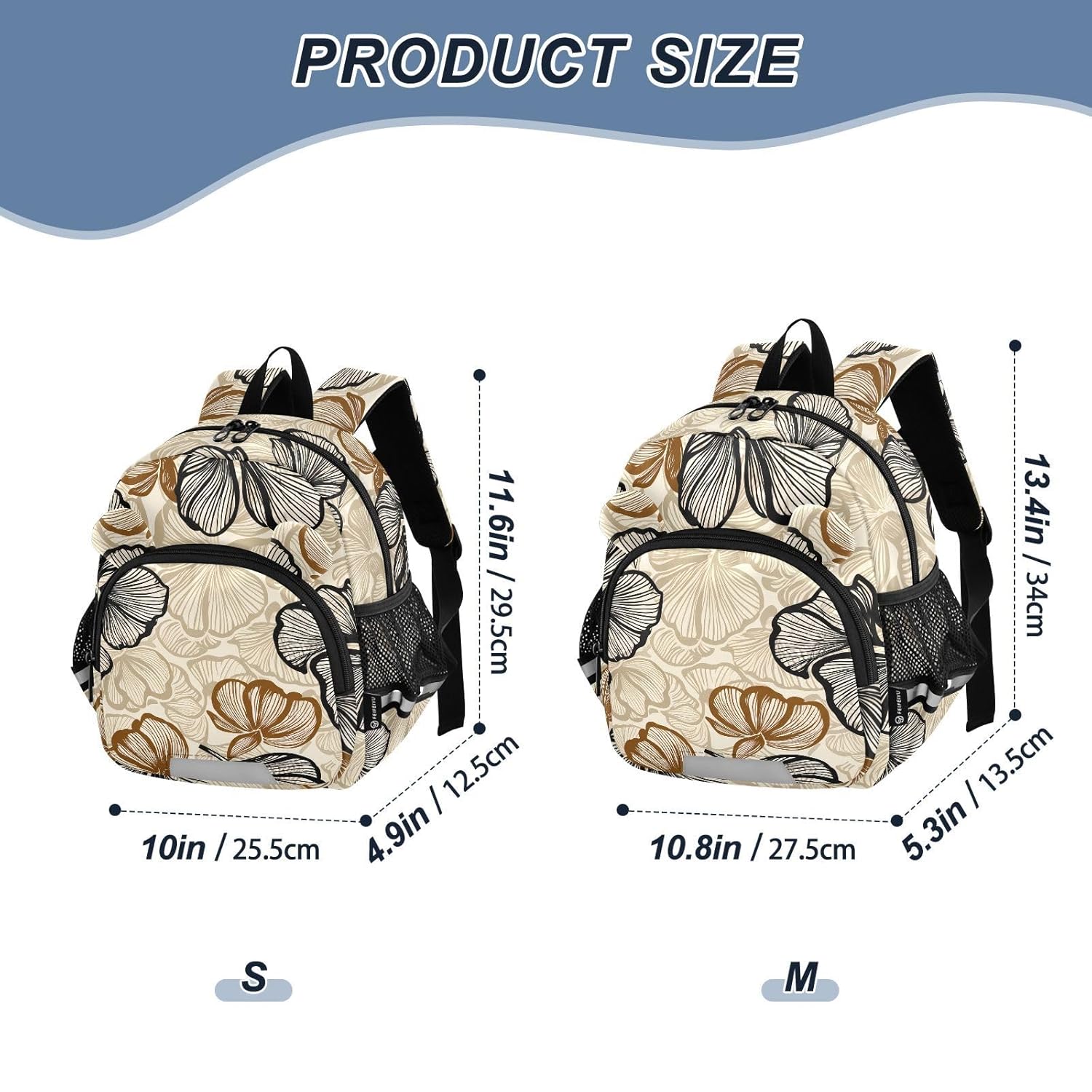 Ginkgo Leaf Beige Toddler Harness Backpack for Boys Girls 3-6 Years Kids Backpack with Anti Lost Safety Leash Child Leash Backpack for Walking Travel Preschool