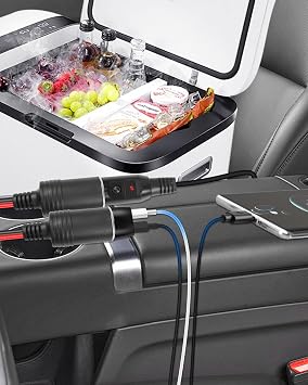 2 Way Car Cigarette Lighter Splitter Adapter, 12V 24V 15A Cigarette Lighter 1 to 2 Y Splitter Power Cable with Dual Independent On/Off Switches for Cars 0.3M/1FT