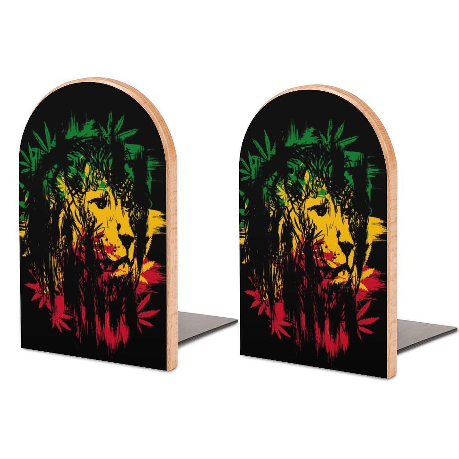 Nclqvjxzkhw Style Rasta Lion Book Ends For Shelves Bookends Bookshelf Holder Stand Books Stopper Home Office Decor
