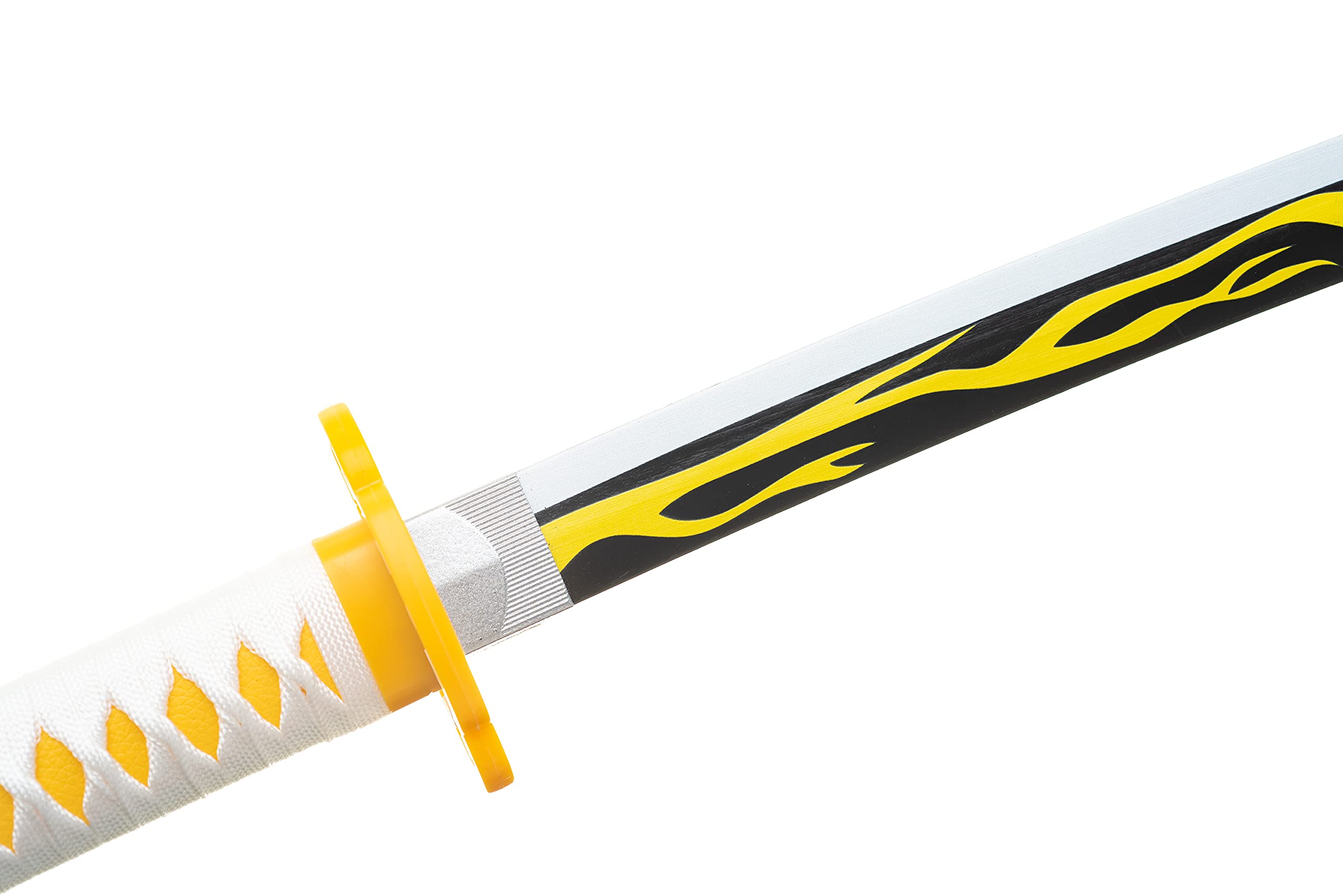 Spada Demone Katana Legno (Agatsuma Zenitsu) Set con Cintura e Supporto 102 cm Spada Samurai in bambù (Ceppo) - Arma Costume Cosplay Anime