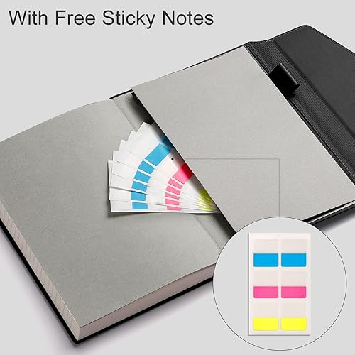 Miniatura 5 de EMSHOI Cuaderno rayado  192 páginas numeradas  Papel grueso de 3.53 ozm  A5 rayado universitario  Diario de cuero de tapa dura para mujeres y