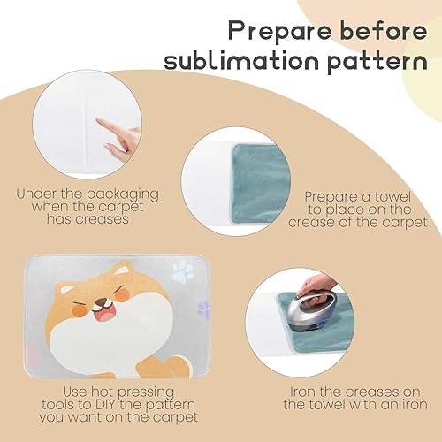 Miniatura 5 de Jippedea Tapetes de puerta en blanco de sublimación, paquete de 2 tapetes blancos de bienvenida de 23.6 x 15.7 pulgadas, de poliéster para