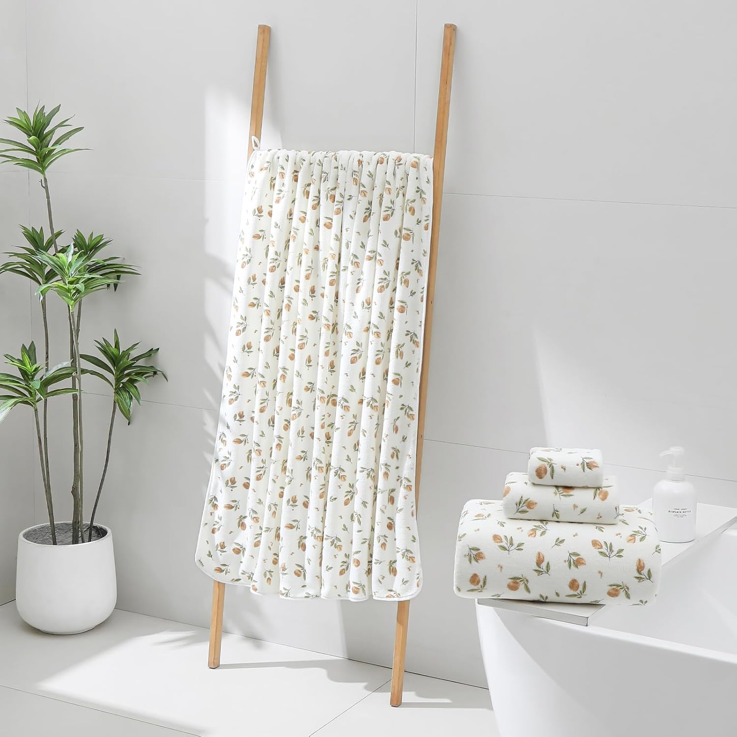 YTYC Towels, 39x78 Inch Oversized Bath Sheets for Adults Luxury Extra Large Bath Towels Sets of 6 Super Soft Shower Towels for Bathroom Microfiber 80% Polyester (Printing,6 Piece)