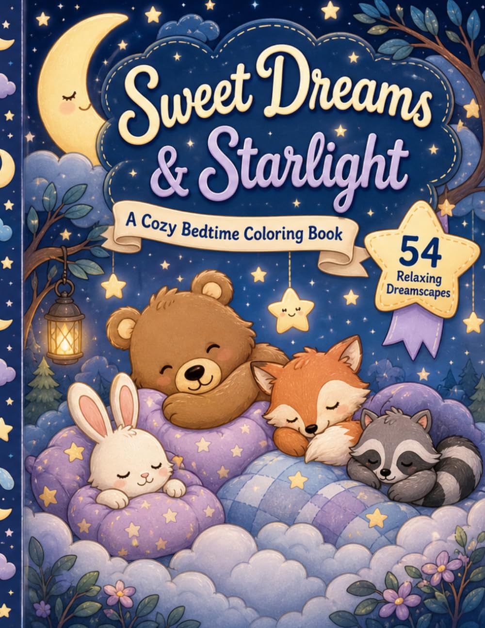 Sweet Dreams & Starlight: A Cozy Bedtime Coloring Book (Delightful Joy Coloring)