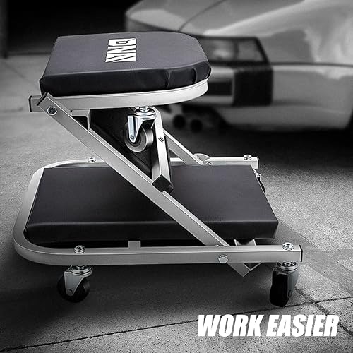 Miniatura 43 de DNA MOTORING TOOLS-00186 - Asiento plegable 2 en 1 de 40 pulgadas, 6 ruedas de 2 pulgadas, capacidad de peso de 330.7 lbs, color rojo