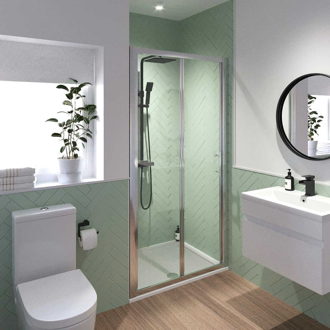 Luxura® 1000mm Bifold Folding Shower Door Screen for Wet Room Cubicle ...
