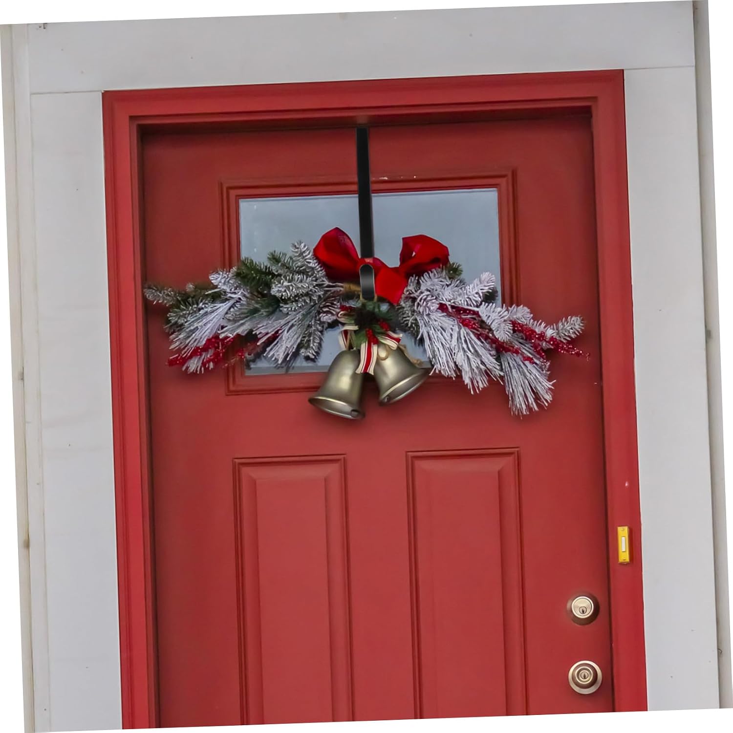 Double-Sided Christmas Wreath Door Hook Metal Garland Hanger Over-the-Door for Front Door Holiday Decoration