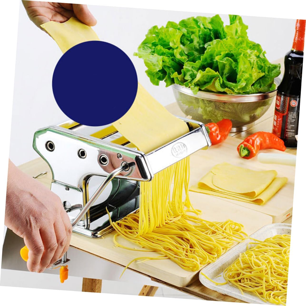 Manual Crank Pasta Roller Pasta Maker Machine Cutter for Homemade Noodles Spaghetti