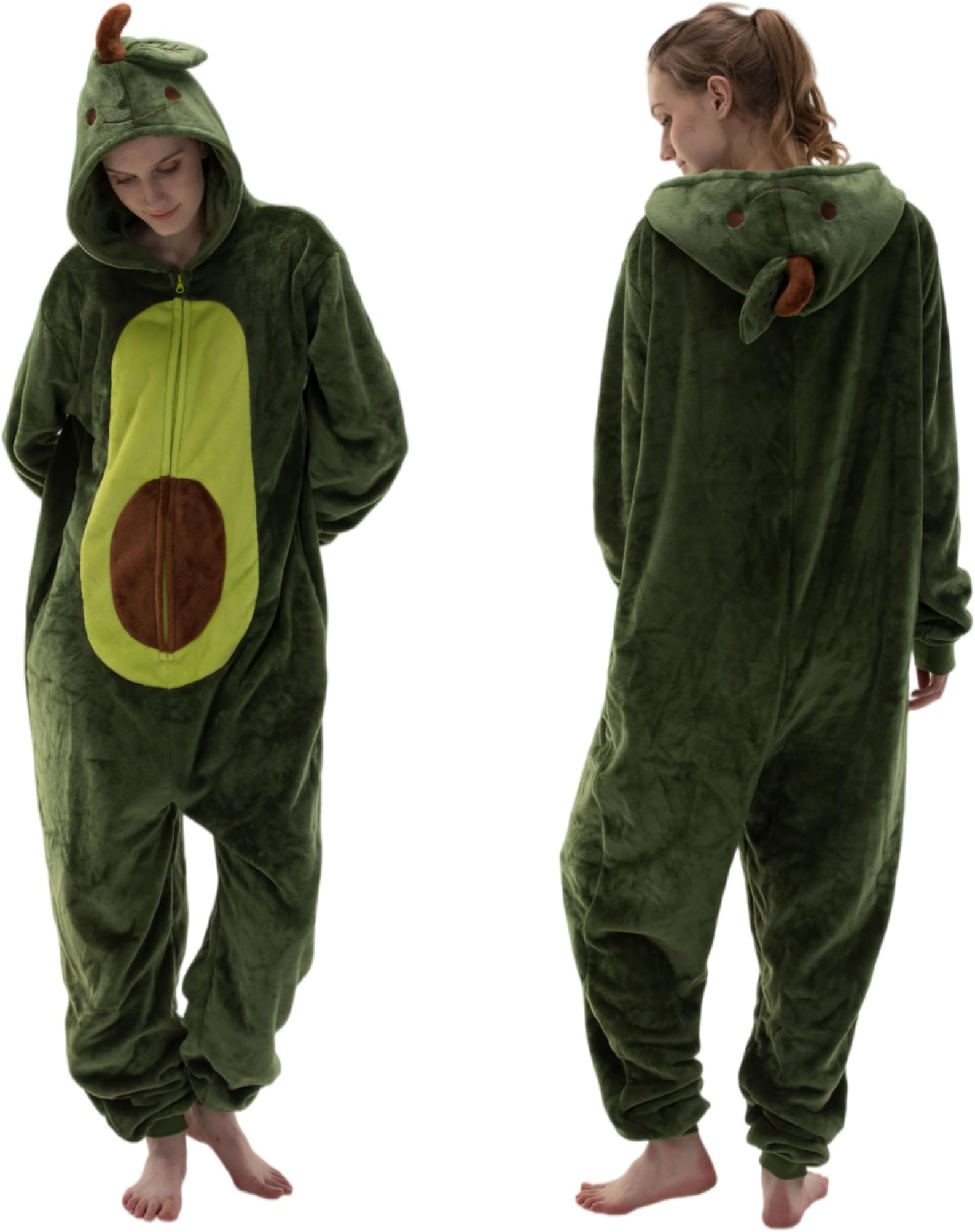 Snug Fit Unisex Adult Onesie Pajamas, Flannel Cosplay Animal One Piece Halloween Costume Sleepwear Homewear