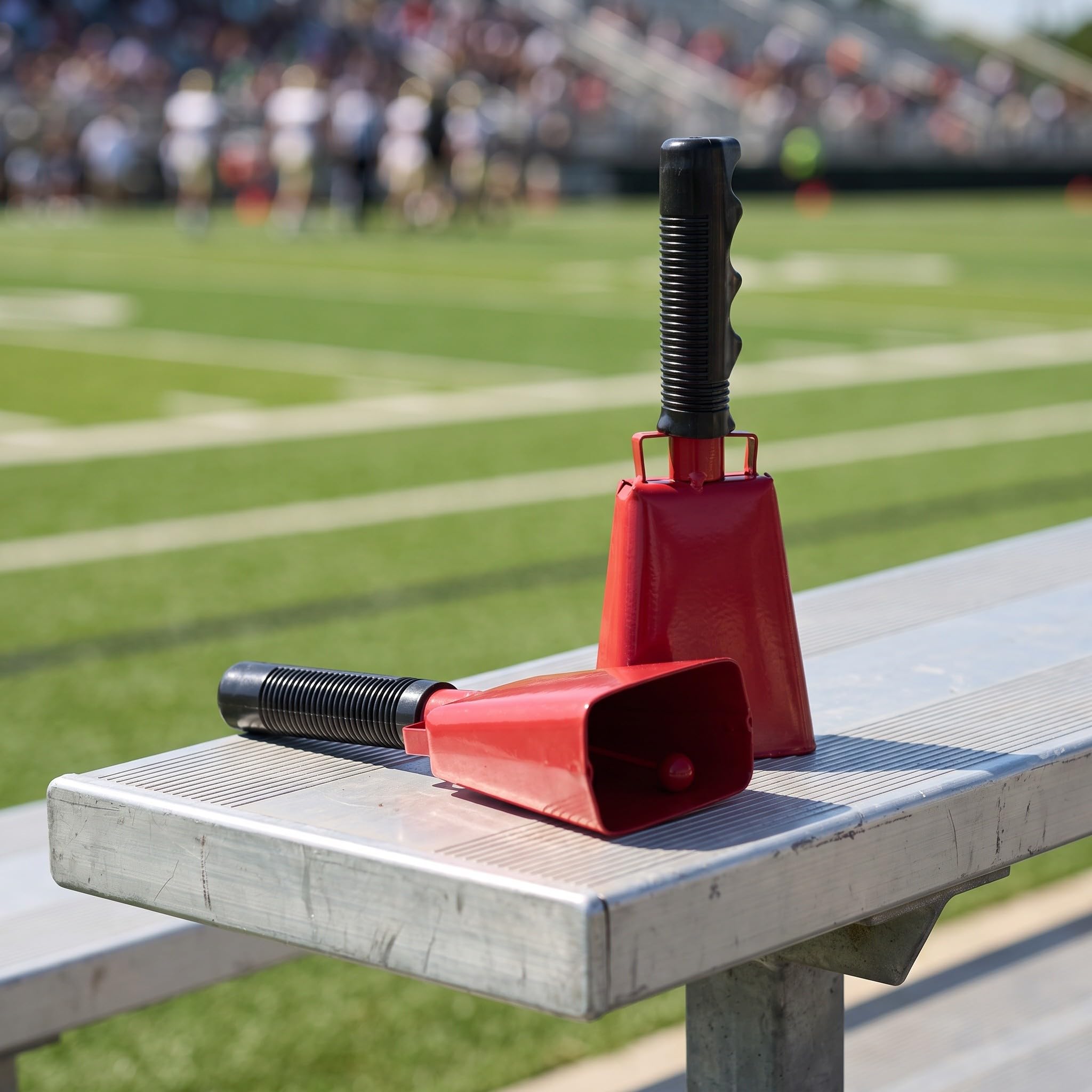 Mipcase 3 dzwonki do cheerleadingu, krowie, do gry w piłkę nożną, 9-calowy | Dzwonki dla krów na imprezy sportowe, instrumenty perkusyjne, głośny generator hałasu do sportu, ręczny dzwonek dla krów