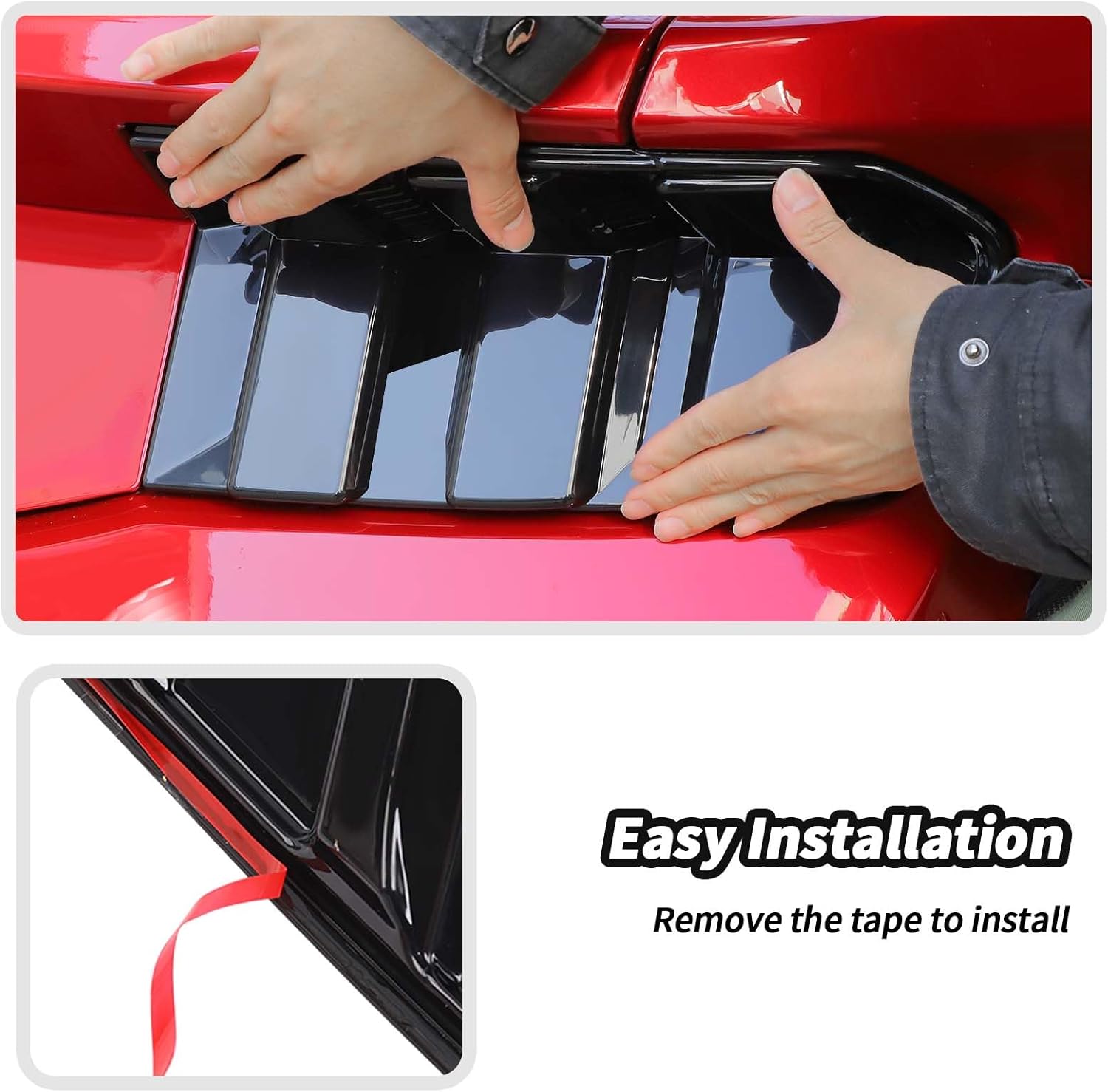 JeCar Smoked Tail Light Cover Trim Guards for 2024+ Ford Mustang