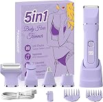5-in-1 Razors électriques pour femmes,Bikini Trimmer pour femmes et Shaver électrique pour femmes (Purple)