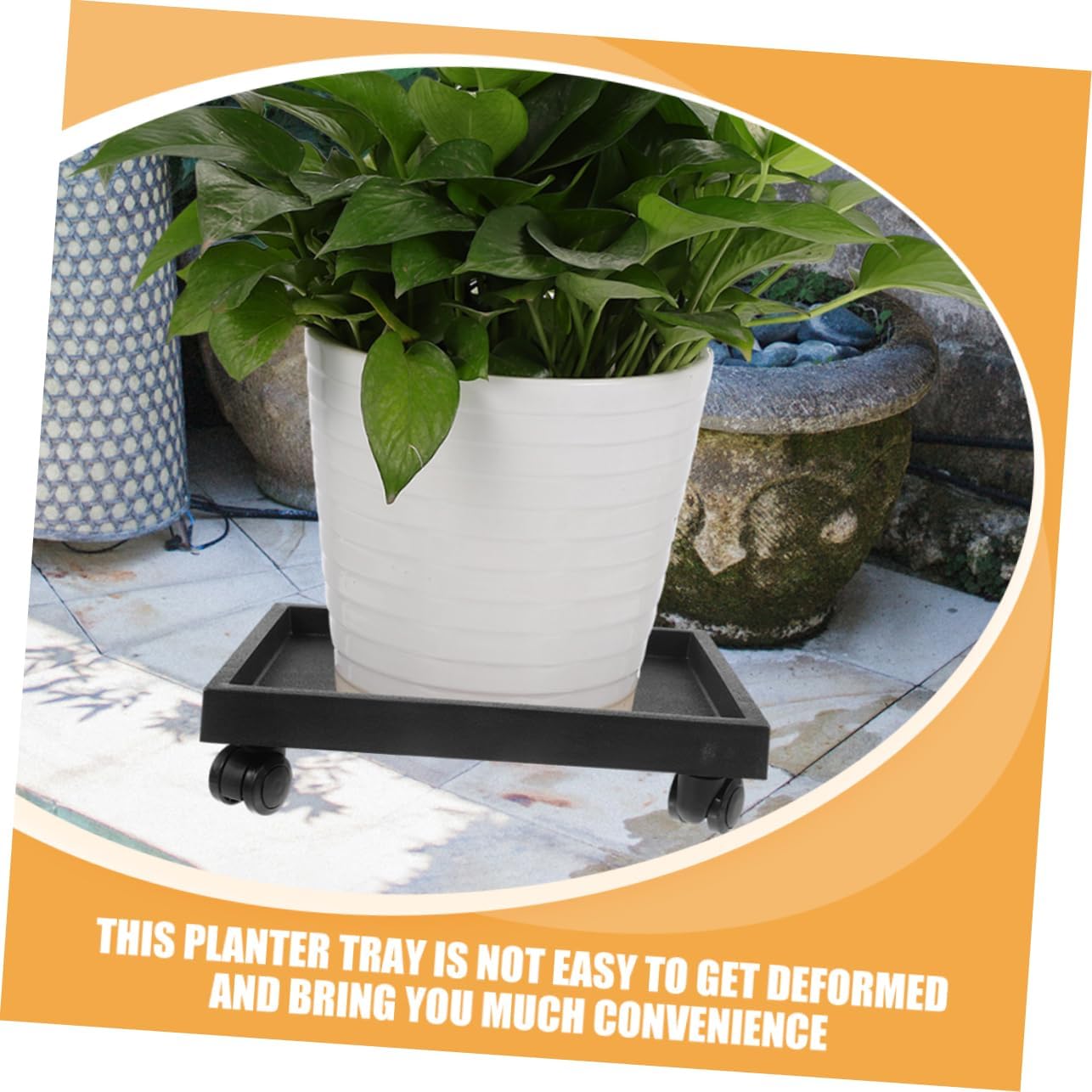 HANABASS Movable Plant Tray Wheels Heavy Duty Planter Holder for Use for Potted Plants and Trees Easy to Clean and Reusable Chic Design for Home Decor