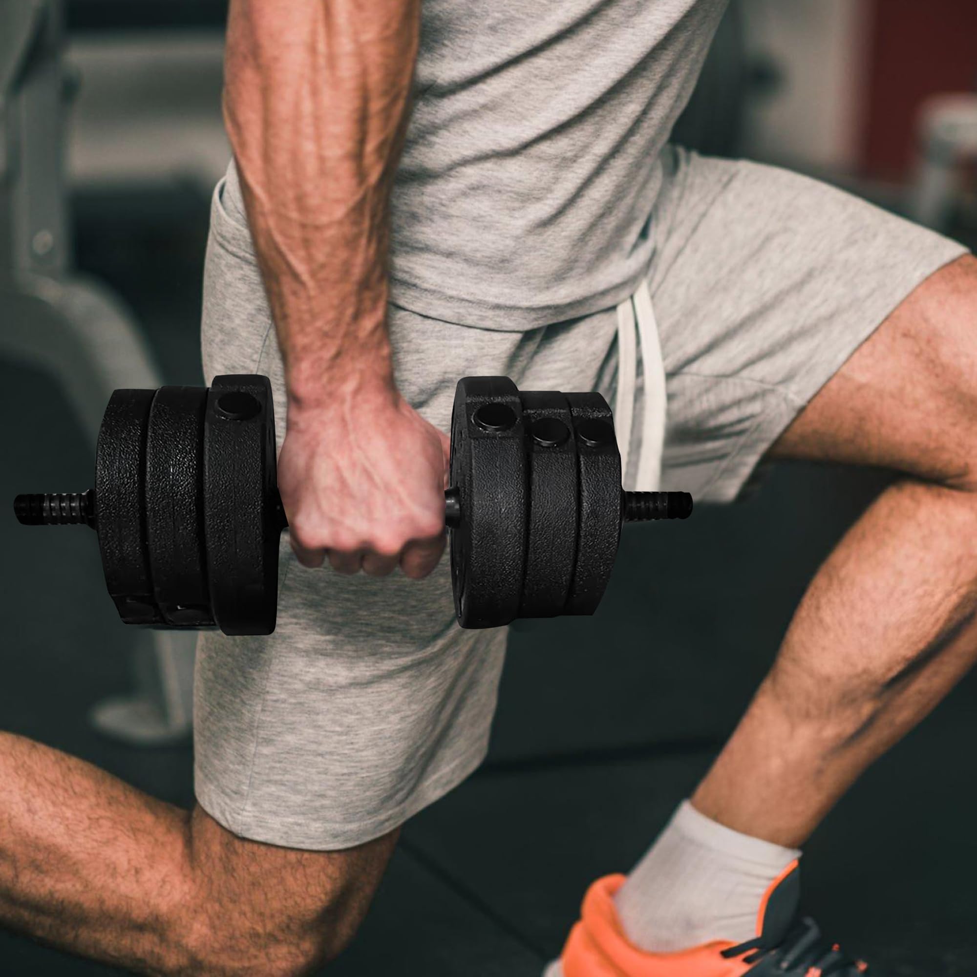 Mancuernas Ajustables, Pesas Ajustables para Gimnasio en Casa, Set de Pesas y Mancuernas para Musculación y Fitness, Entrenamiento de Fuerza, Negro