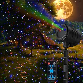 Laser Christmas Projector Lights,3-Color (RGB) Wide Coverage Holiday Projector Lights with Timer and Memory Function,IP44 Waterproof,Suitable for Outdoor House Decorative Lights.