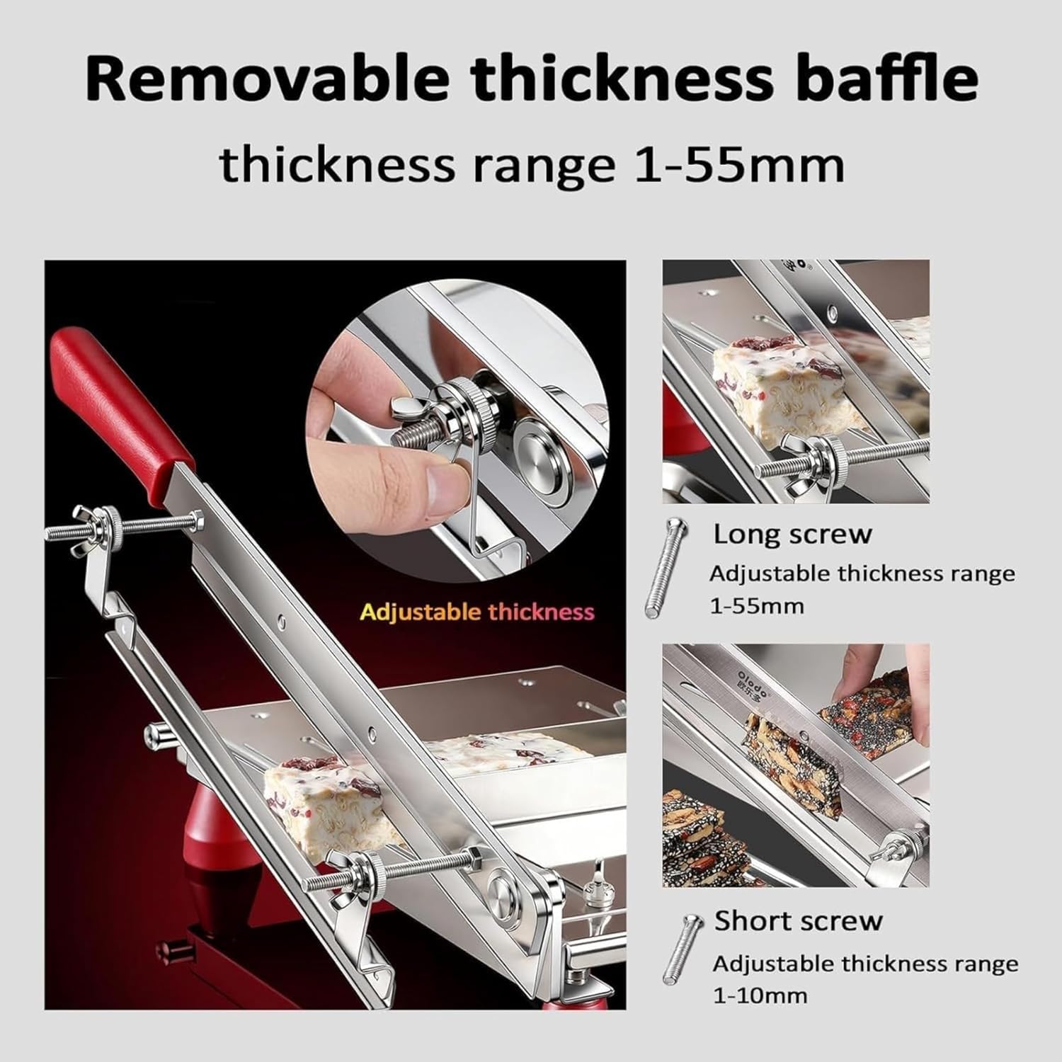 Manual Candy Slicer, Food-grade 304 Multi-purpose Sugar Cutter, With Plate, for Toffee/Nougat/Snowflake Crisp/Turkish Soft Candy/chocolate/Jelly Candy for Home Baking