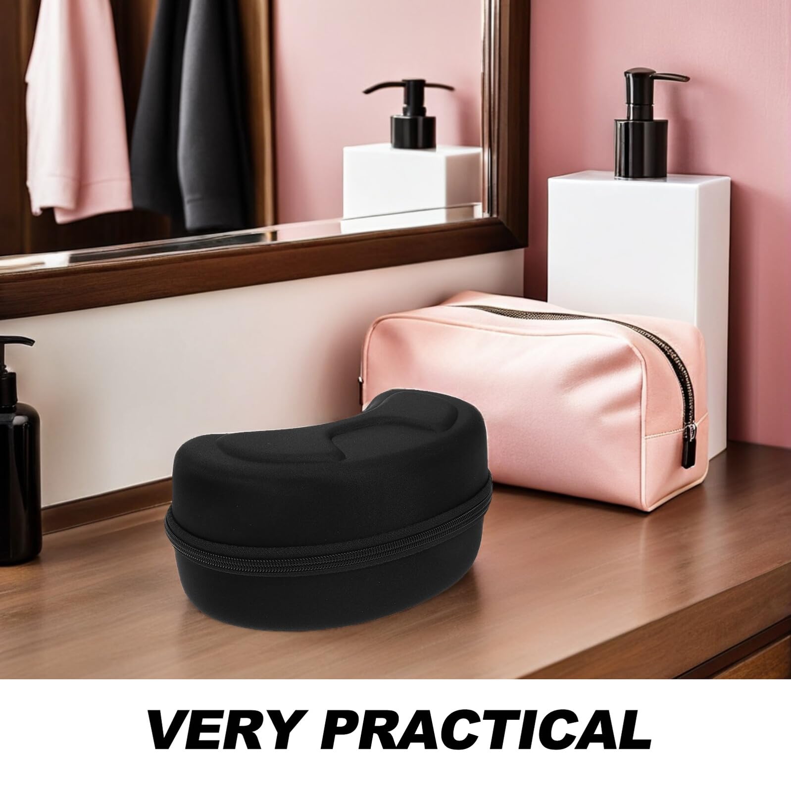 LIFKOME 2pièces Boîte De Rangement Eva Pour Lunettes De Soleil Et Masques De Ski De Design Large Et Résistant Aux Chocs Pour Stockage Des Lunettes De Ski Couleur Noire
