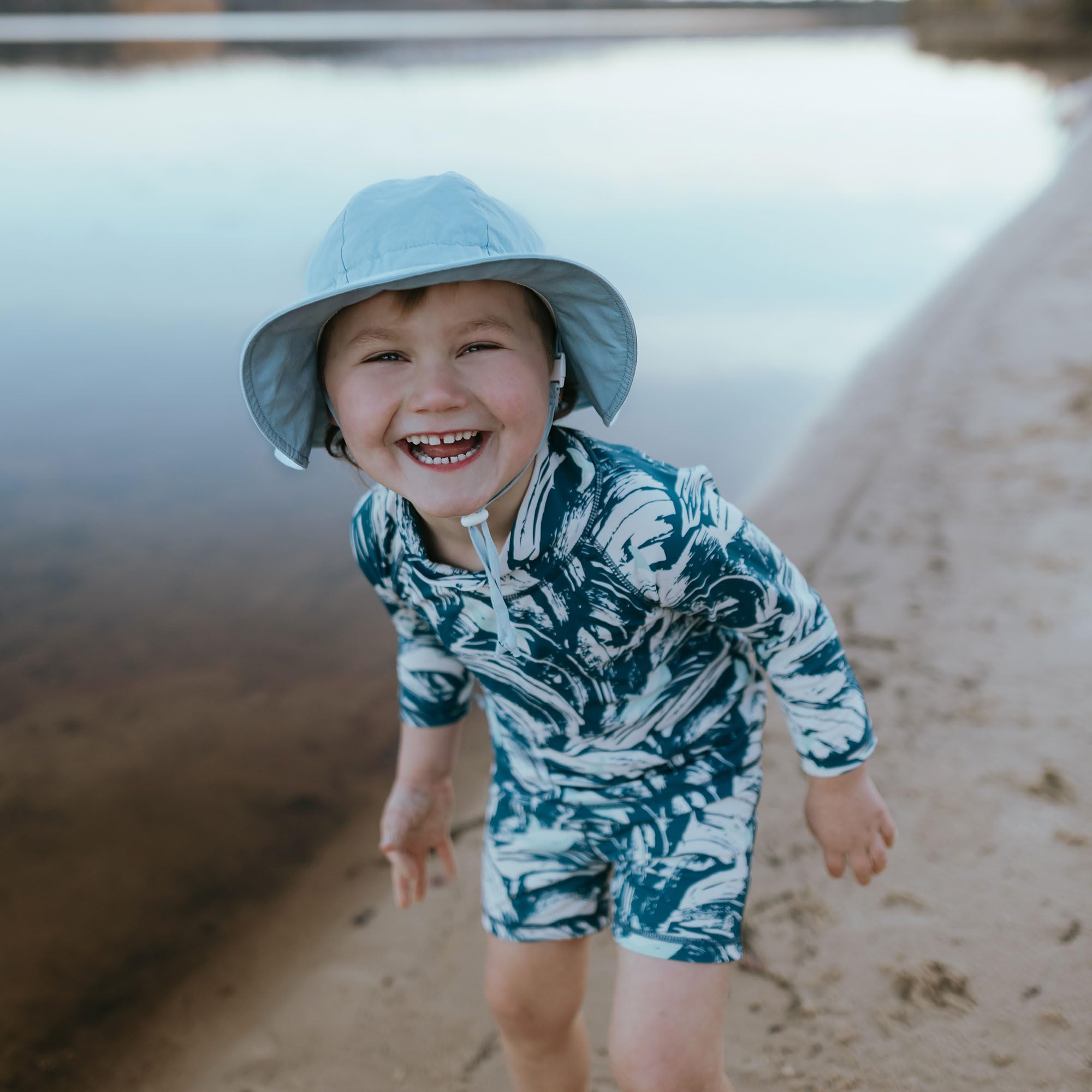 JAN & JUL Cotton Sun-Hat, 50+ UPF Summer Floppy Hat for Babies and Toddlers (M: 6-24 Months, Light Blue)