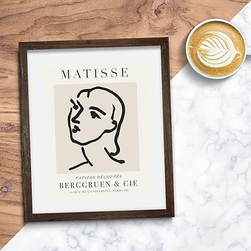 Miniatura 3 de Matisse Woman Face Drawing Exhibition Poster Wall Art Print | 11x14 UNFRAMED | Beige, Tan Neutral Abstract, Minimalist Modern Wall Decor