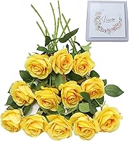 Vista 56 de LVEFIT Ramo de rosas artificiales de seda con tallo largo, para bodas, despedidas de soltera, fiestas, decoración del hogar