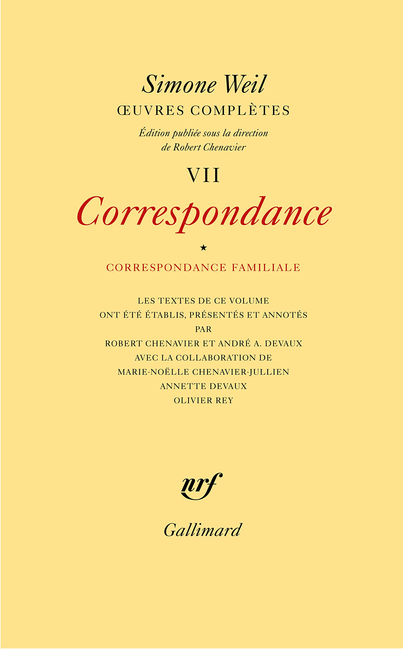 OEuvres complètes (Tome 7 Volume 1)-Correspondance) (Hors série Connaissance)