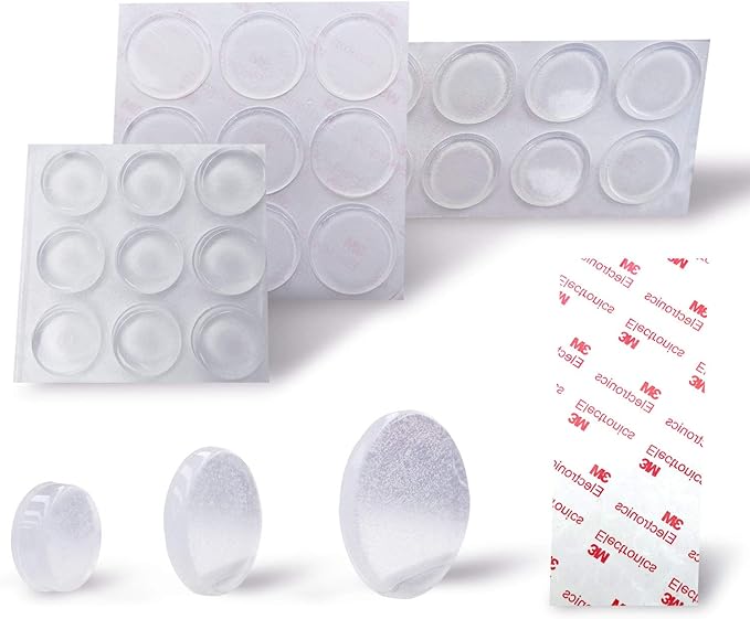 UniFine 3 Size Clear Rubber Feet SelfAdhesive Door Bumper Elastic