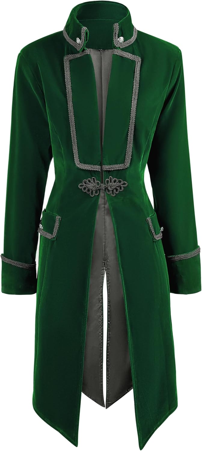 Womens Steampunk Jacket Pirate Gothic Renaissance Medieval Victorian Tailcoat coat Halloween Costume Clothes Blazer - Image 4