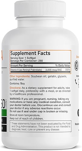 Miniatura 2 de Vitamina A Bronson 10000 IU 250 cápsulas blandas