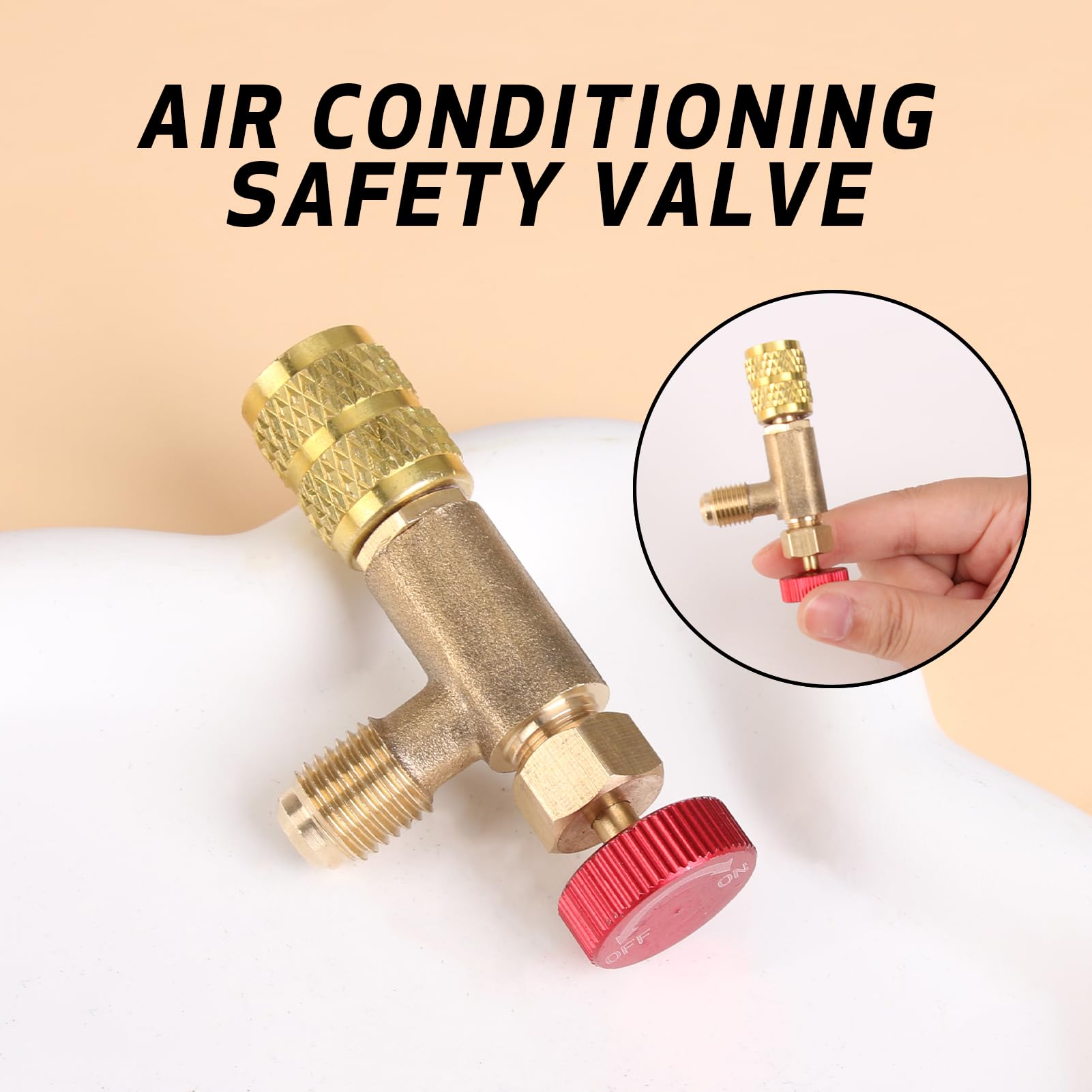 Valvola Sicurezza Aria Condizionata In Ottone - Da 1/4 A 5/16, Prevenzione Perdite Refrigerante, Per Manutenzione AC - Foto 2