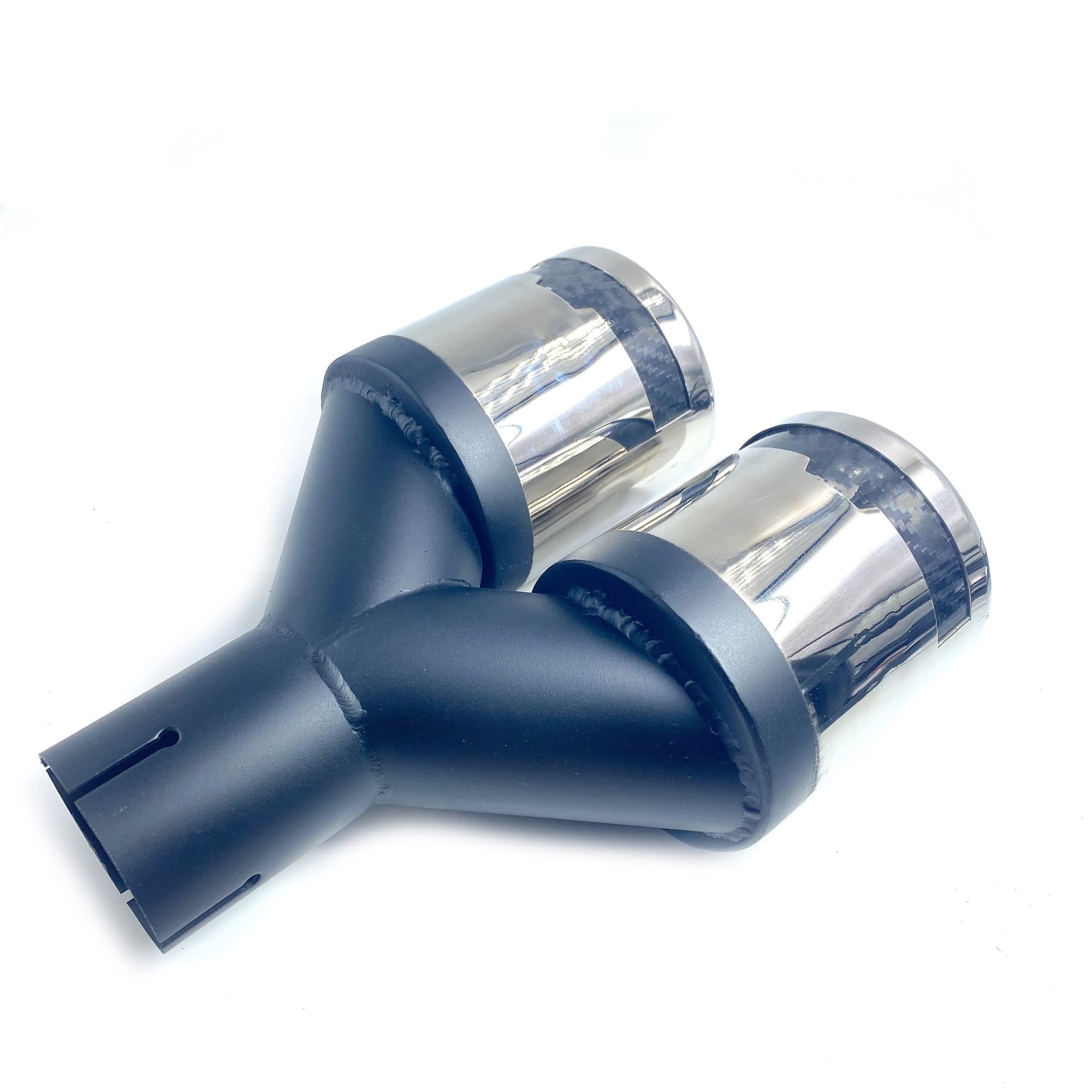 per BMW per Benz per Honda 1 Pz Punta di Scarico Universale in Acciaio Inox Punta del Tubo del Silenziatore di Scarico Doppio Tubo Scarico (Size : 57 in 89 out)
