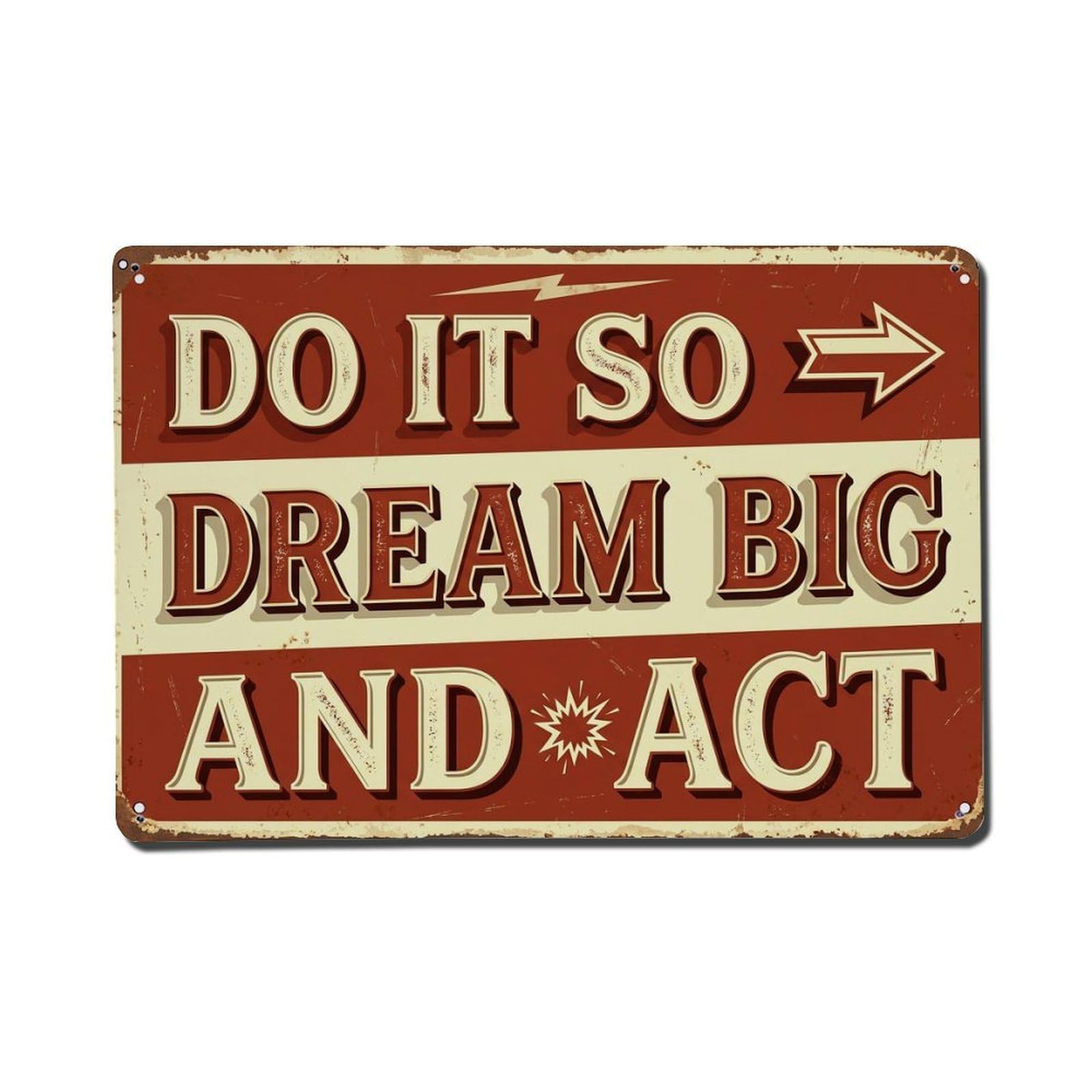 Cmhok Vintage Style Act Boldly Today Bedroom Retro Motivational Slogans 2 Metal Tin Sign Wall Decor For Cafe, Club, Garden Metal Poster 8X12inch