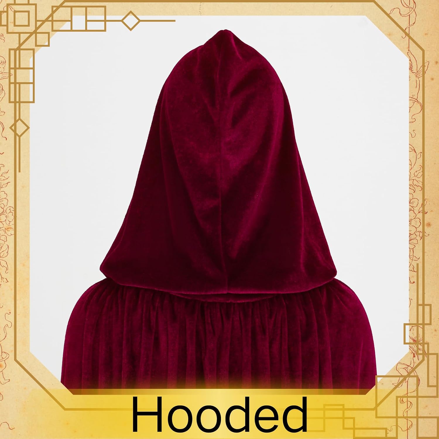 LMYOVE Hooded Velvet Cloak Cape for Adult, Christmas Halloween Costume