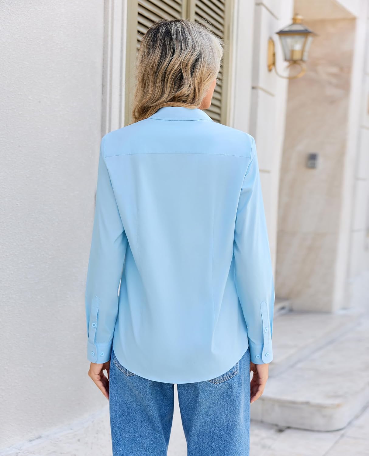 siliteelon Button Down Shirt for Women Long Sleeve Dress Shirts Fitted Work Blouse, Stain-Resistant for Business Casual Wear - Image 2