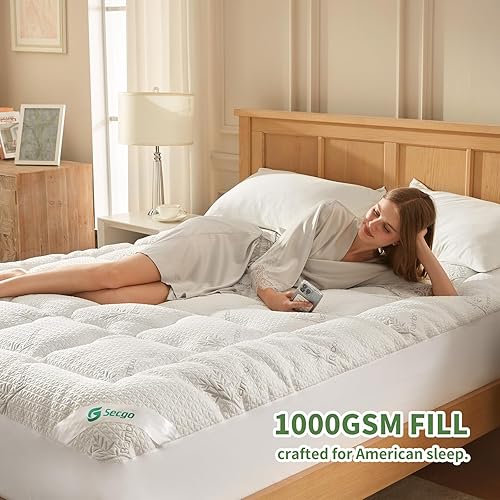 Miniatura 3 de Cubrecolchón prémium 100% impermeable tamaño Queen, transpirable, protector de cama de rayón de bambú, funda de sábana de bolsillo profundo de 8 a