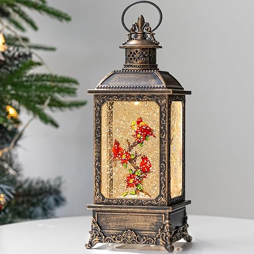 Miniatura 4 de Linterna de globo de nieve de Navidad, linterna brillante de agua iluminada con cable USB y funciona a baterías, para regalos y decoración de