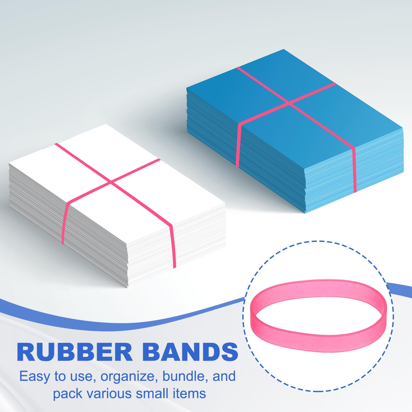 PATIKIL Silicone Rubber Bands Cable Ties 1.4", 200 Pcs Flat Rubber Elastic Band for Office Supplies Home Cord Wrapping Rose Red - Image 4