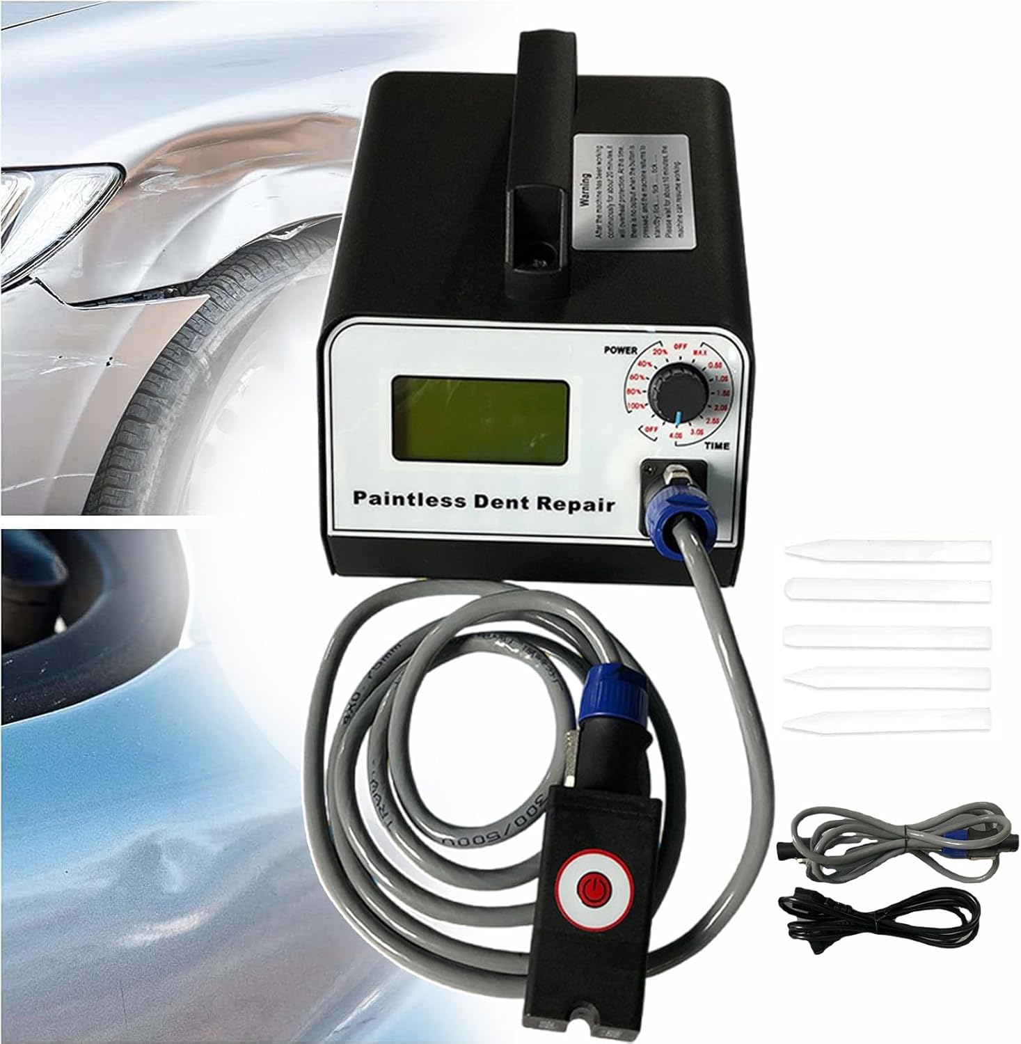 Induction Heater Car Dent Repair Machine - Auto Body Dent Removal Tools, Dent Remover Kit with Controller & 5 Rockers for Professional Car Beauty Shop Repairs