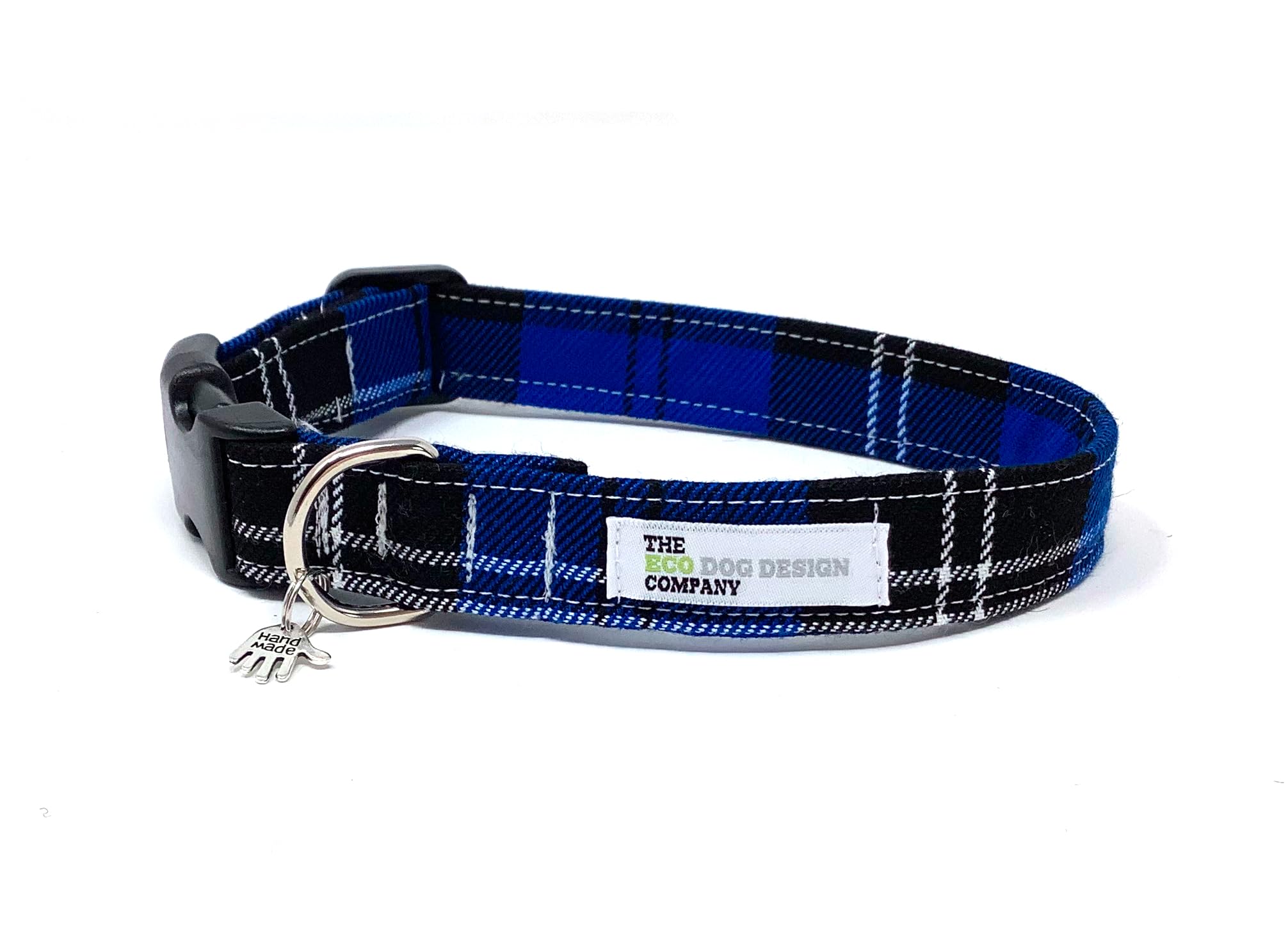 Royal Blue Tartan fully adjustable Dog Collar (Medium)