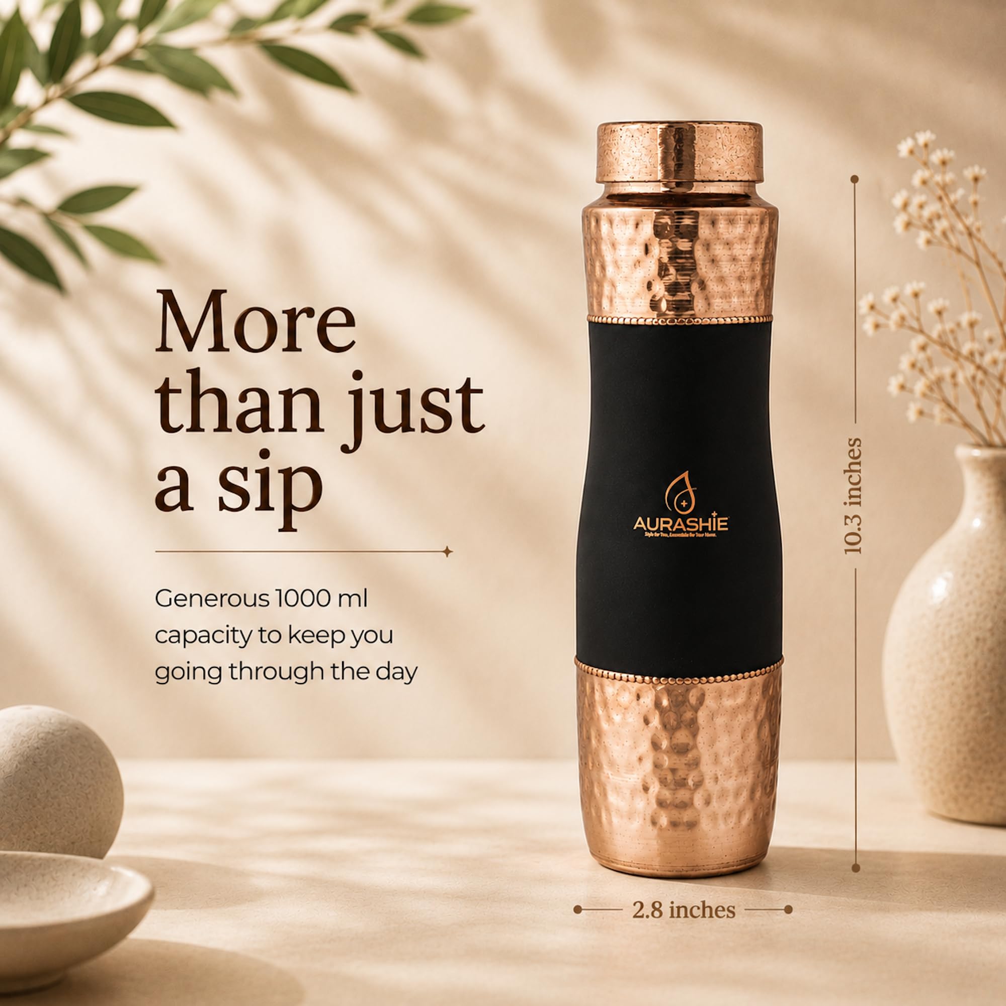 Pure Copper Water Bottle - Ayurvedic Health Benefits -2